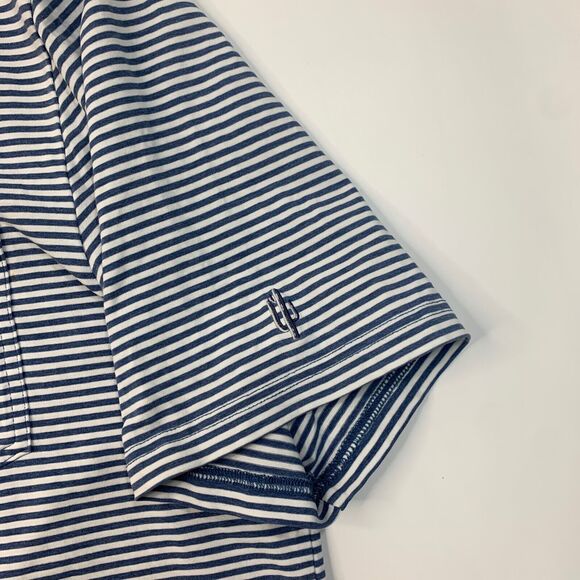 Johnnie-o Polo Shirt Mens XL Extra Large Cadet Blue Striped Stretch Cotton Golf - Picture 6 of 14